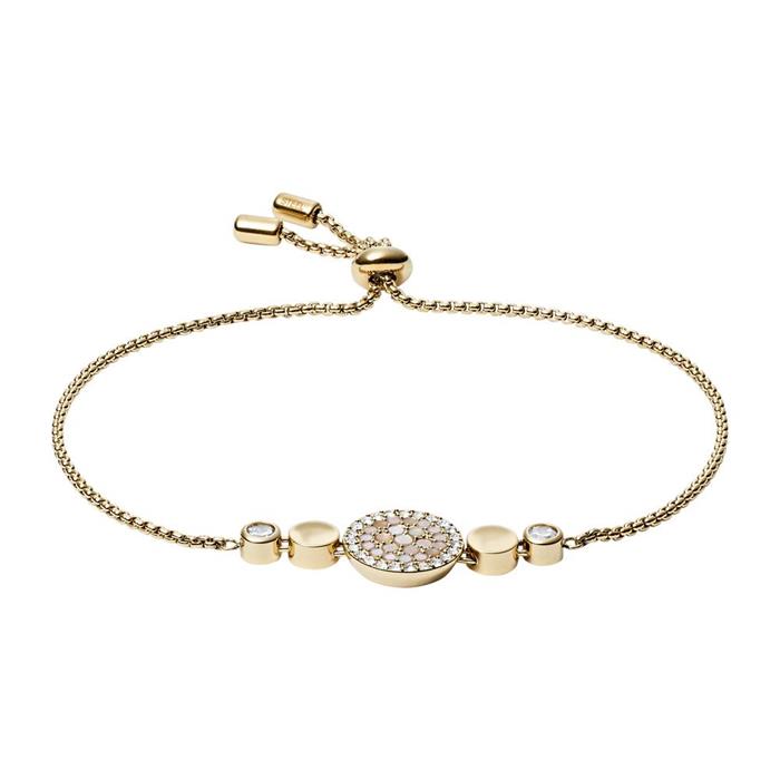 Bracelet disc mother of pearl stainless steel, gold