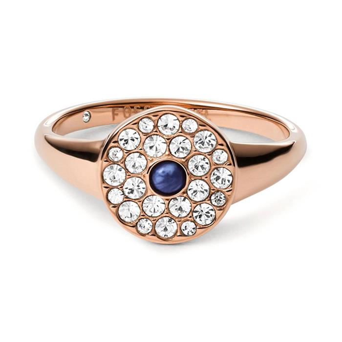 Vintage Glitz Ring für Damen aus Edelstahl, rosé