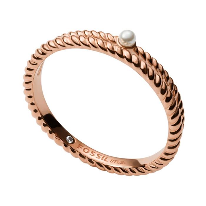 Ladies ring vintage iconic in stainless steel, rose gold-plated