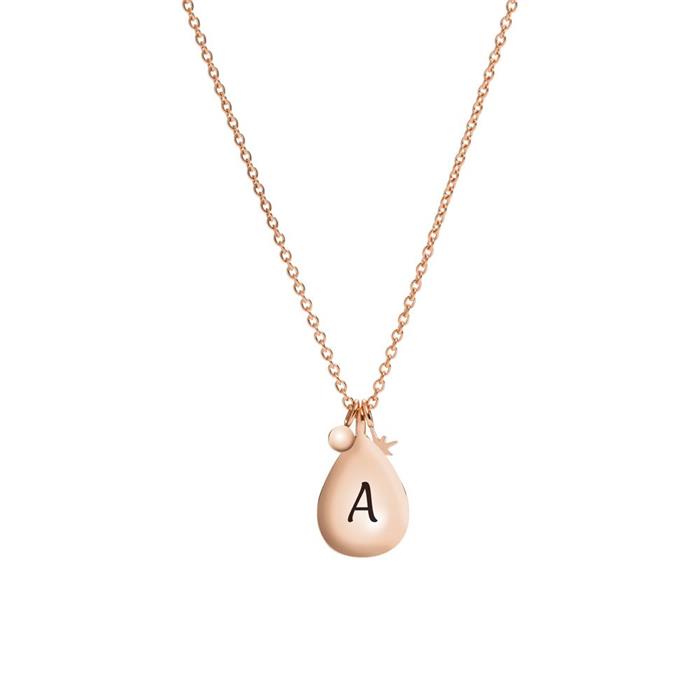 Necklace drops for ladies in stainless steel, rosé