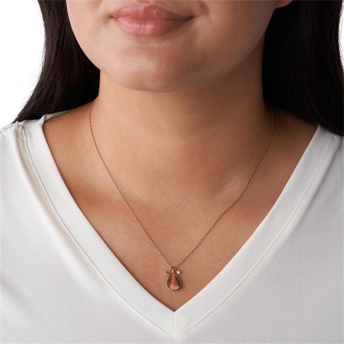 Necklace drops for ladies in stainless steel, rosé