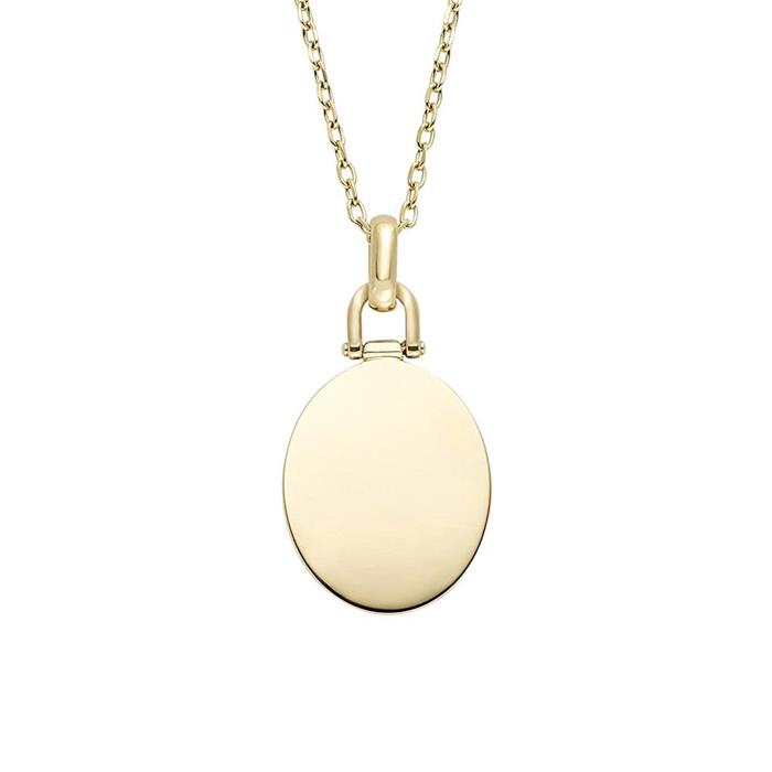 Drew engravable necklace with pendant in stainless steel, gold