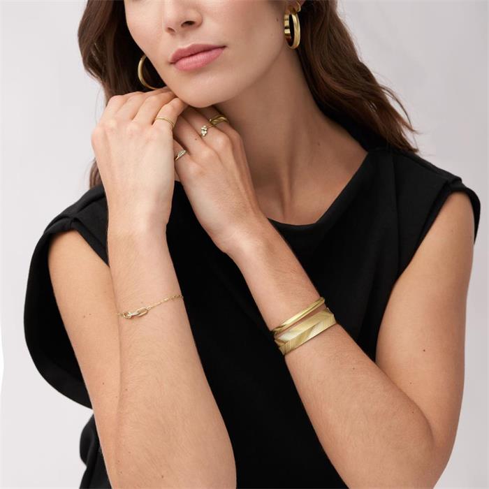 Ladies harlow bangle in stainless steel, IP gold-plated