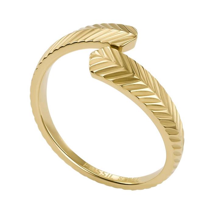 Harlow ring for ladies in stainless steel, gold plated