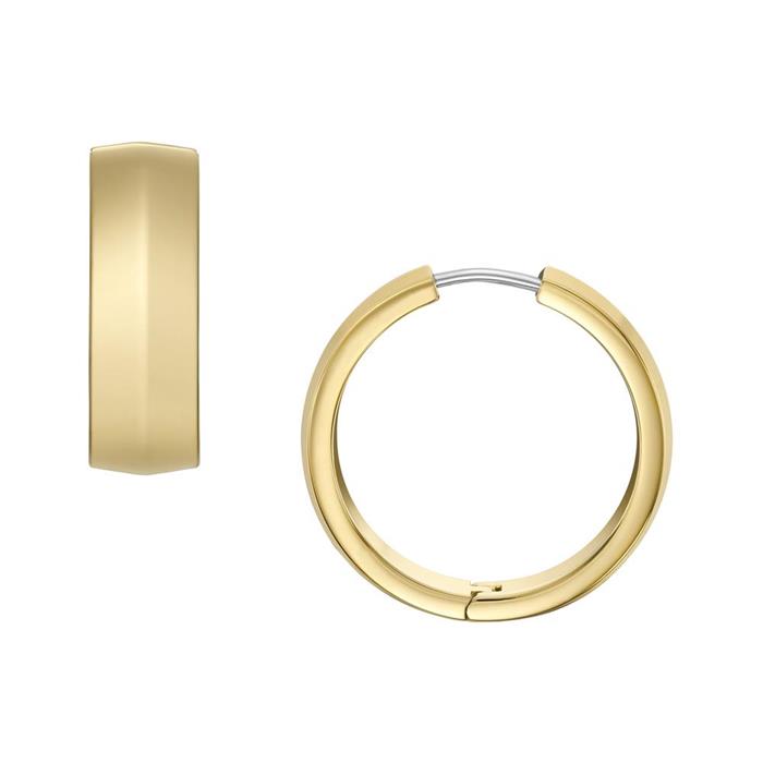 Ladies creoles in gold-plated stainless steel