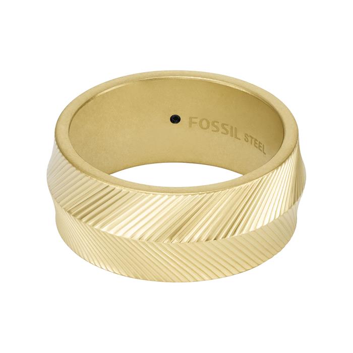Harlow linear texture ring voor heren in roestvrij staal, IP goud