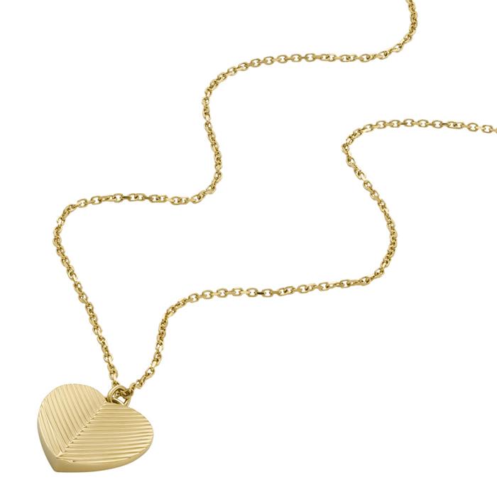 Harlow Hearts engraved necklace in gold-plated stainless steel