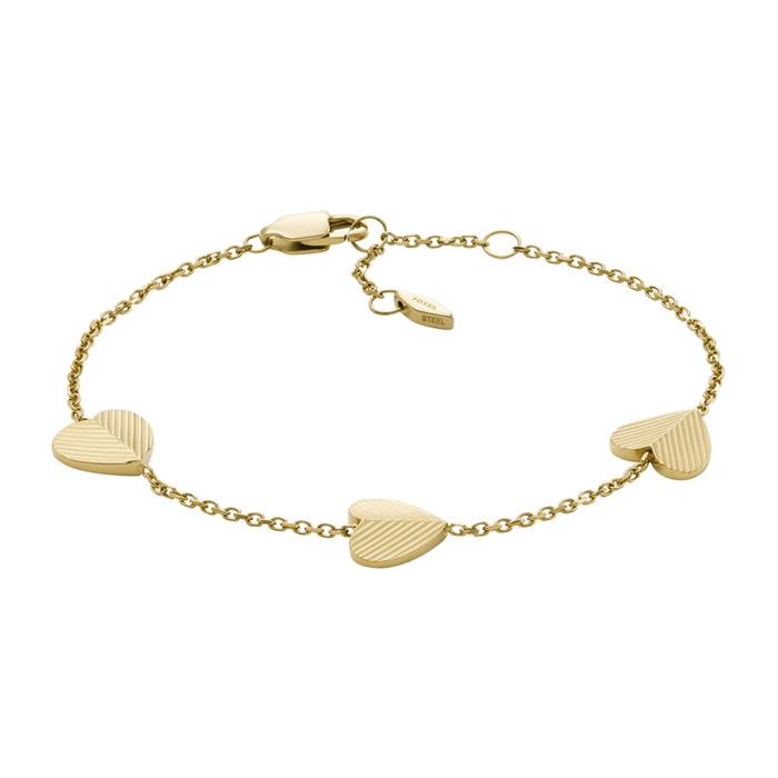 Harlow Hearts Armband aus Edelstahl, gold, gravierbar