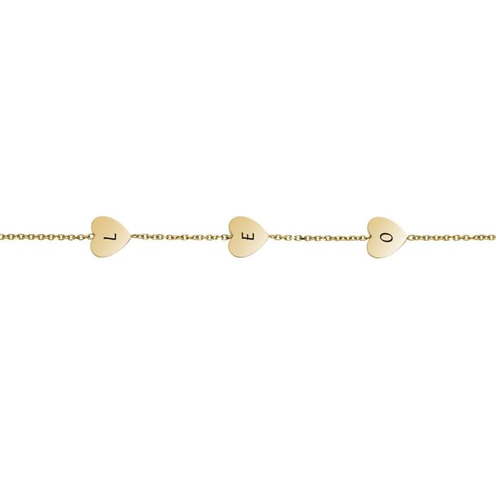 Harlow Hearts bracelet in stainless steel, gold, engravable