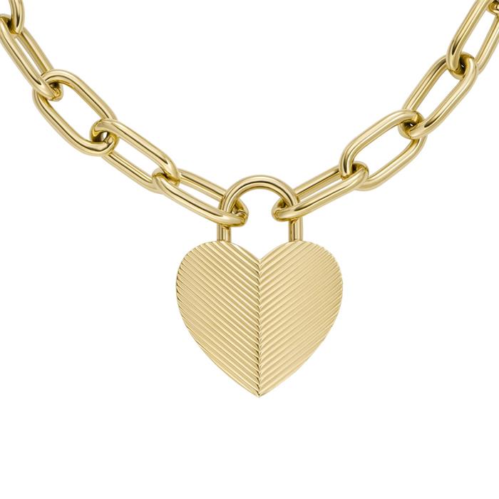 Engravable Harlow Hearts chain in stainless steel, IP gold
