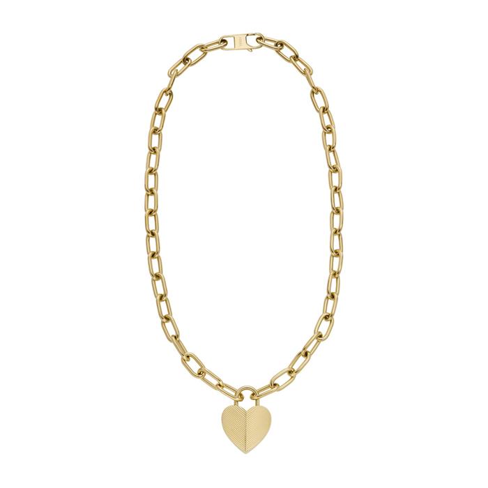 Engravable Harlow Hearts chain in stainless steel, IP gold