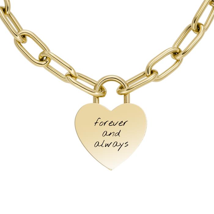 Engravable Harlow Hearts chain in stainless steel, IP gold