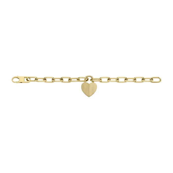 Engraving bracelet with stainless steel heart lock, gold-plated