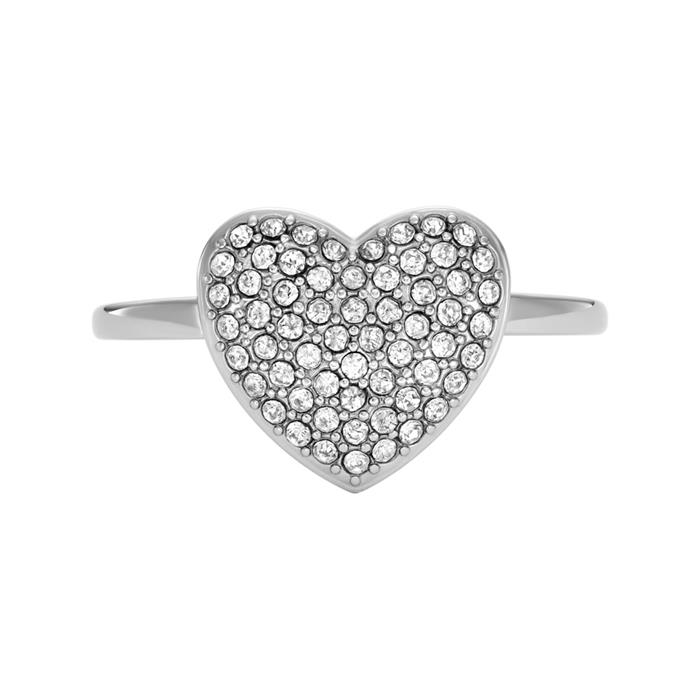 Sadie Glitz Heart Ring aus Edelstahl mit Kristallen