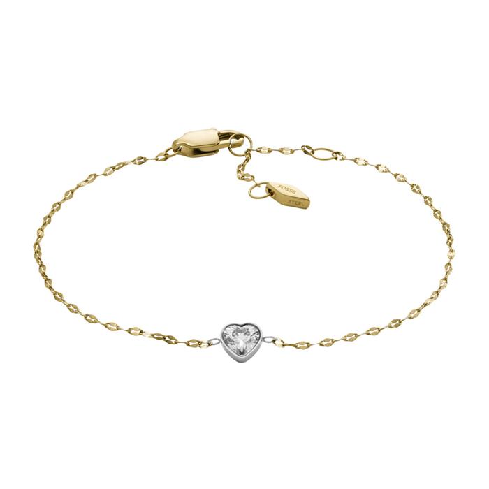 Sadie bracelet with stainless steel crystal, bicolour