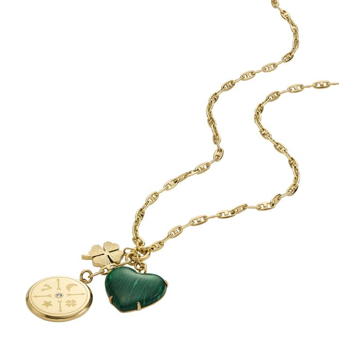 Gold-plated stainless steel chain with pendants, engravable