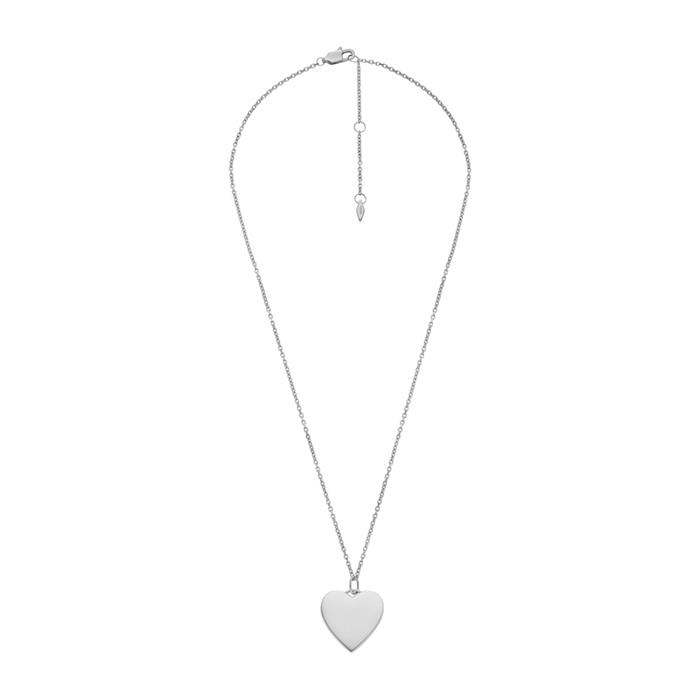 Drew necklace in stainless steel with heart pendant, engravable