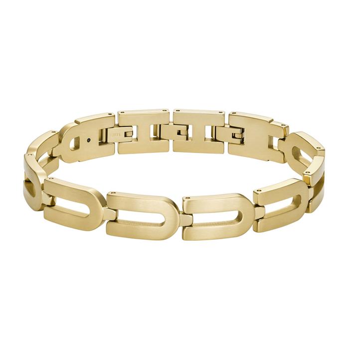 Heritage D-Link link bracelet in stainless steel, gold-plated