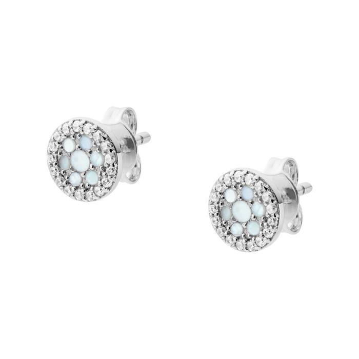 Elliott ear studs for ladies, sterling silver, mother-of-pearl