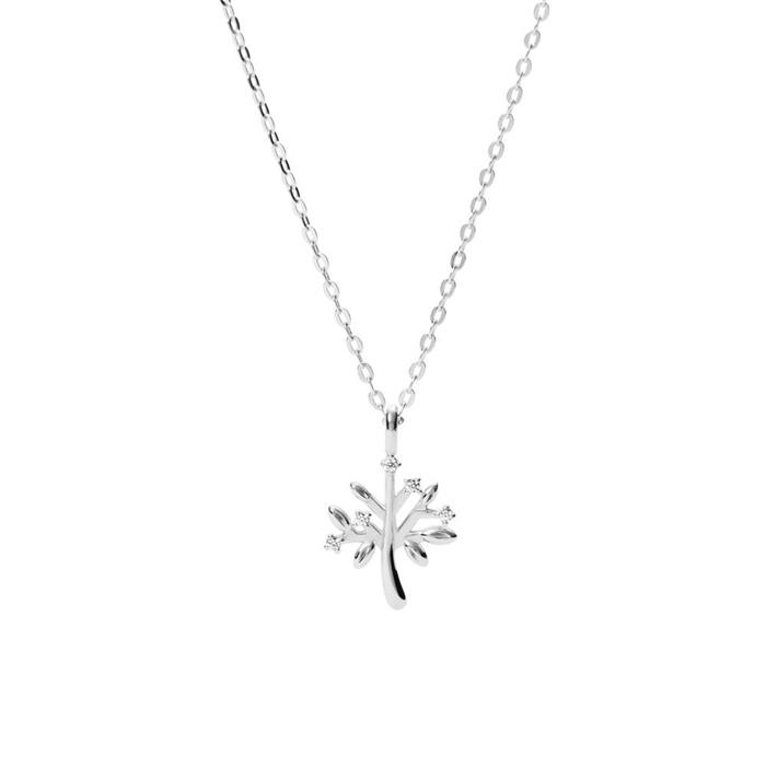 Ladies necklace fir tree in 925 sterling silver