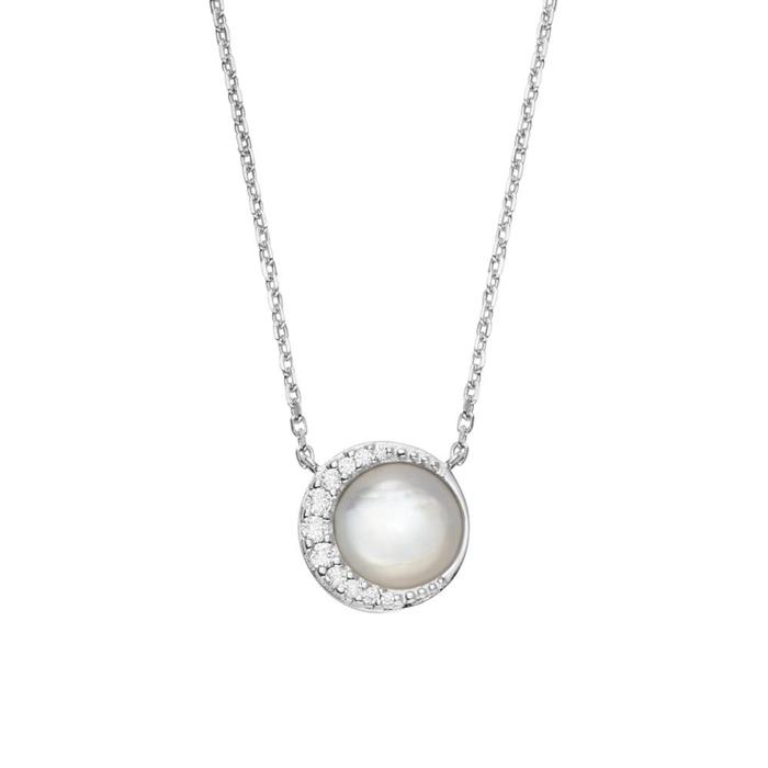 Cadena media luna para mujer de plata 925