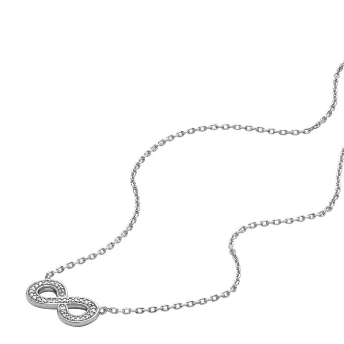 Cadena infinito para mujer en plata 925 con circonita