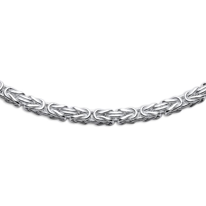 925 silver men's byzantine bracelet, 4.2 mm, square