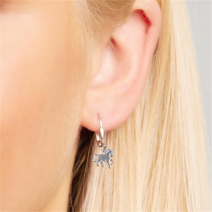 Children's earrings with horse pattern