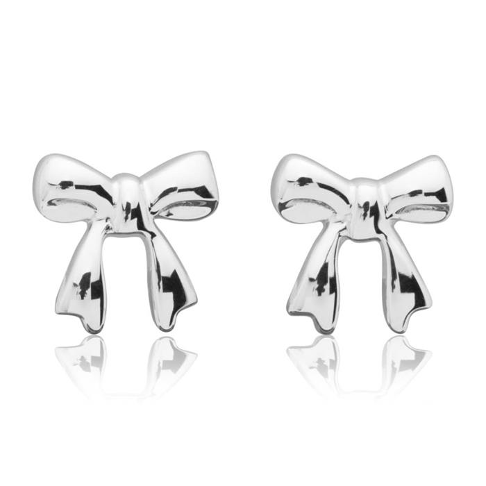Stud Earrings For Children Bow Made Of Sterling Silver