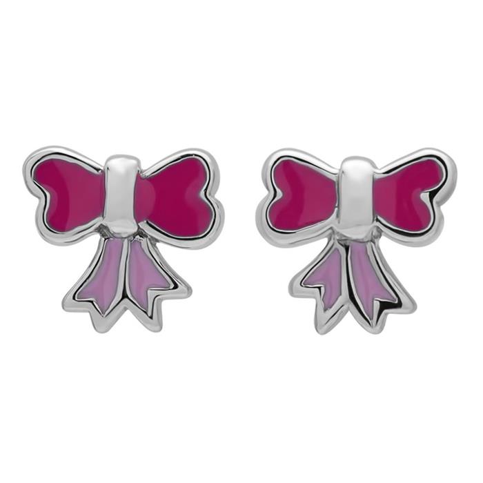 Pink children's earring bow