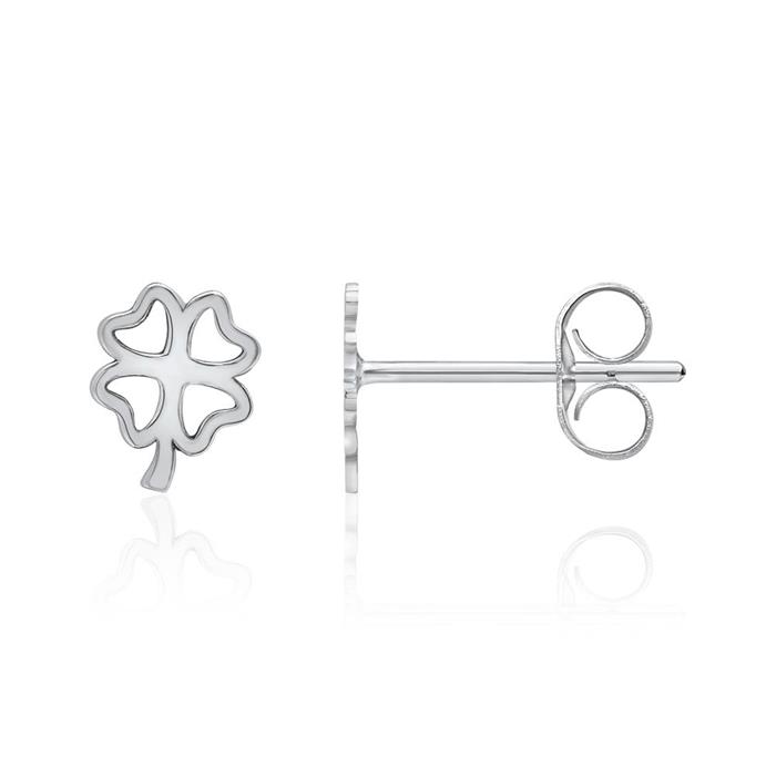 Sterling silver earrings cloverleaf for girls