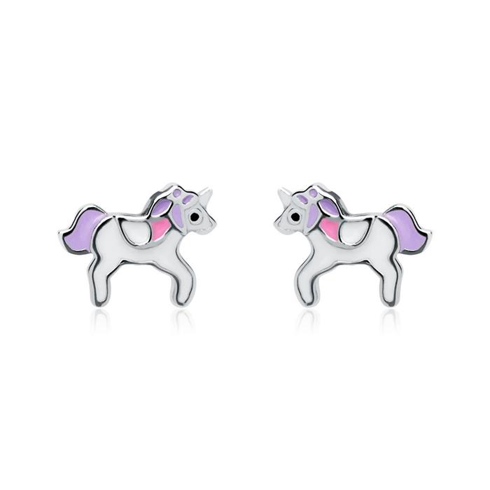 Pendientes de unicornio para niña de plata 925