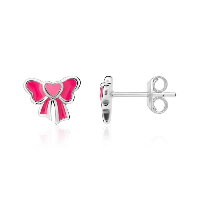 925 silver stud earrings ribbon for girls