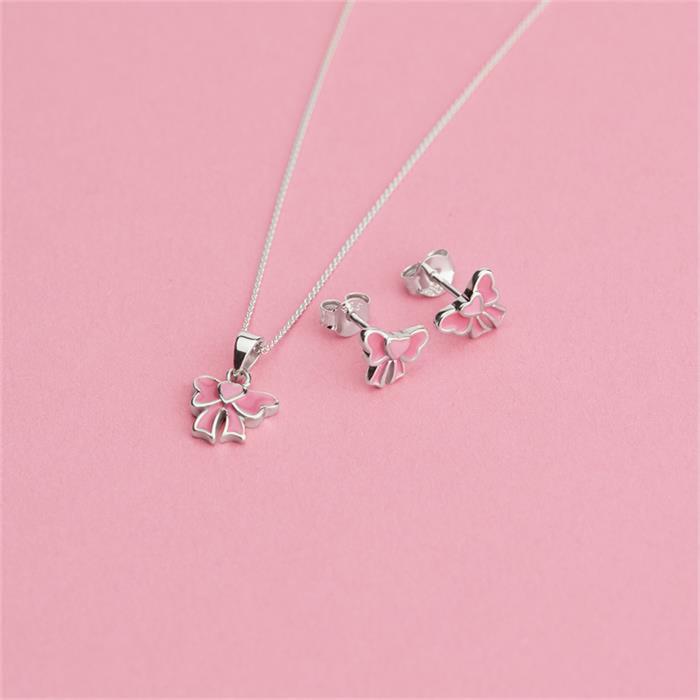 925 silver stud earrings ribbon for girls