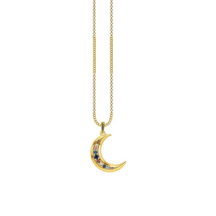 Royalty moon necklace in gold-plated sterling silver