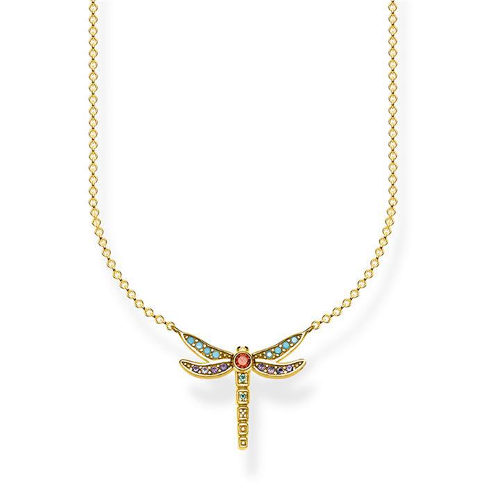 Dames ketting dragonfly small in sterling zilver 925 gold plated