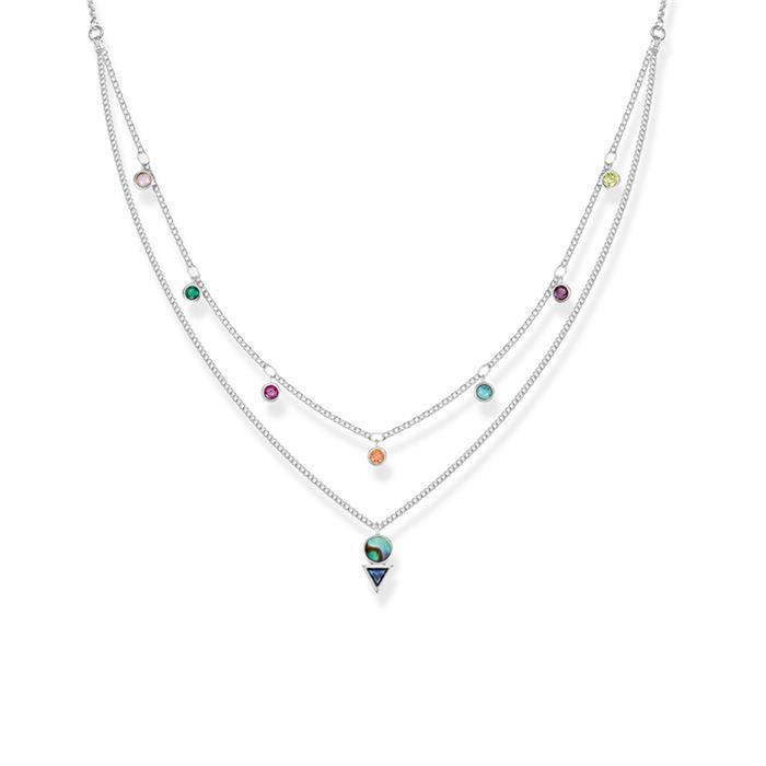 Necklace Colored Stones For Ladies From 925 Silver