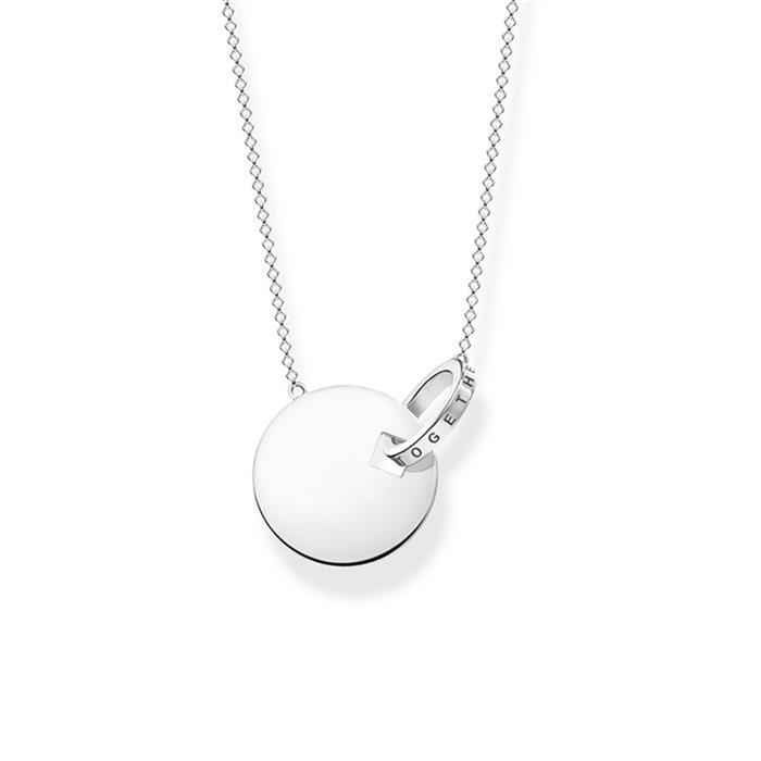 Ladies necklace together coin in sterling silver