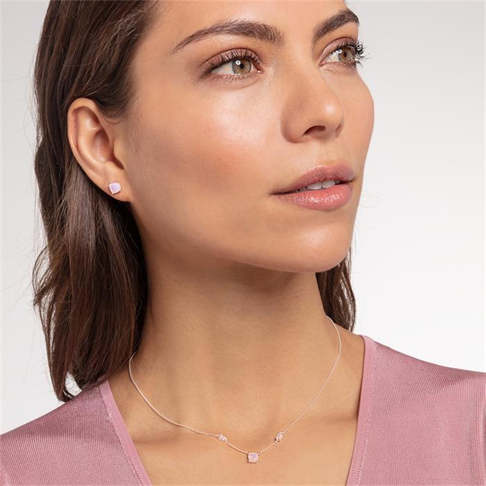 Kette für Damen aus 925er Silber mit Opal Effekt