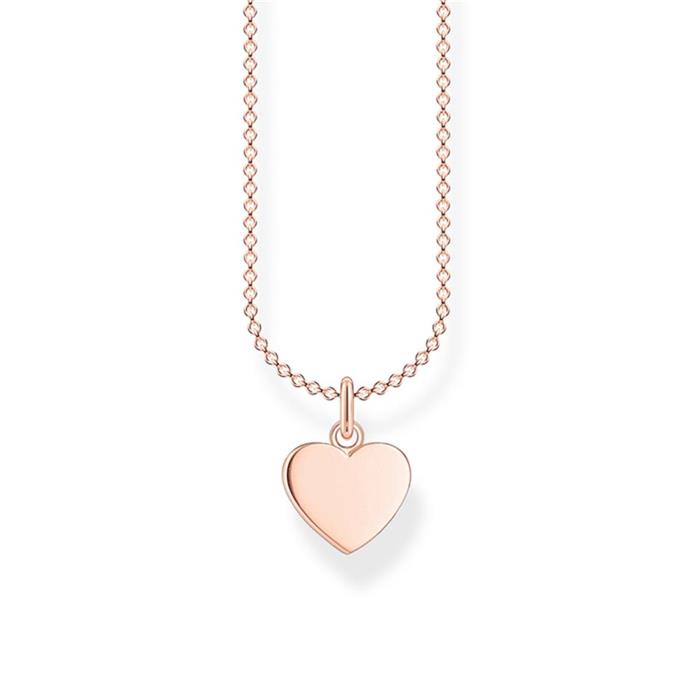 Ladies Heart Chain In Rose Gold Plated  925 Silver