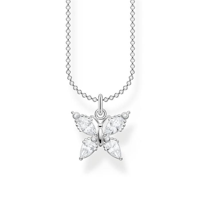 Silver butterfly pendant necklace