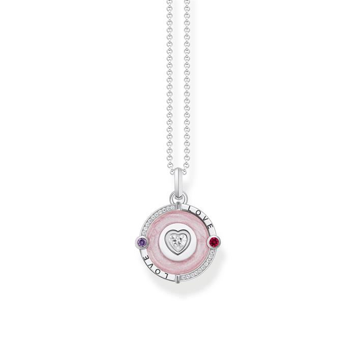 Ladies' necklace in 925 silver with pendant and zirconia