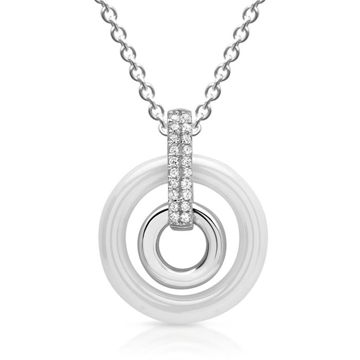 High-quality white-silver ceramic pendant