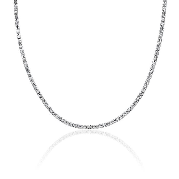 Men's byzantine necklace in sterling silver, 2,0 mm