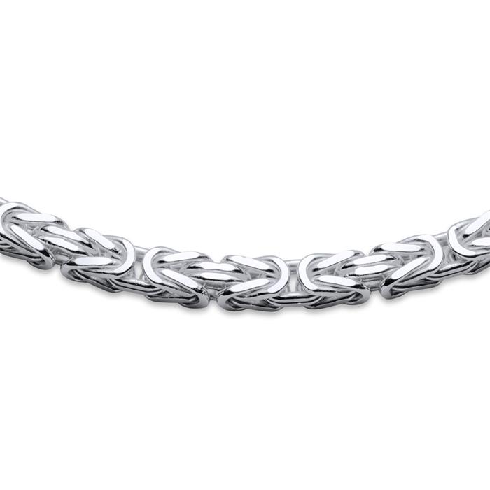 Necklace with byzantine chain links, 925 silver, 5 mm