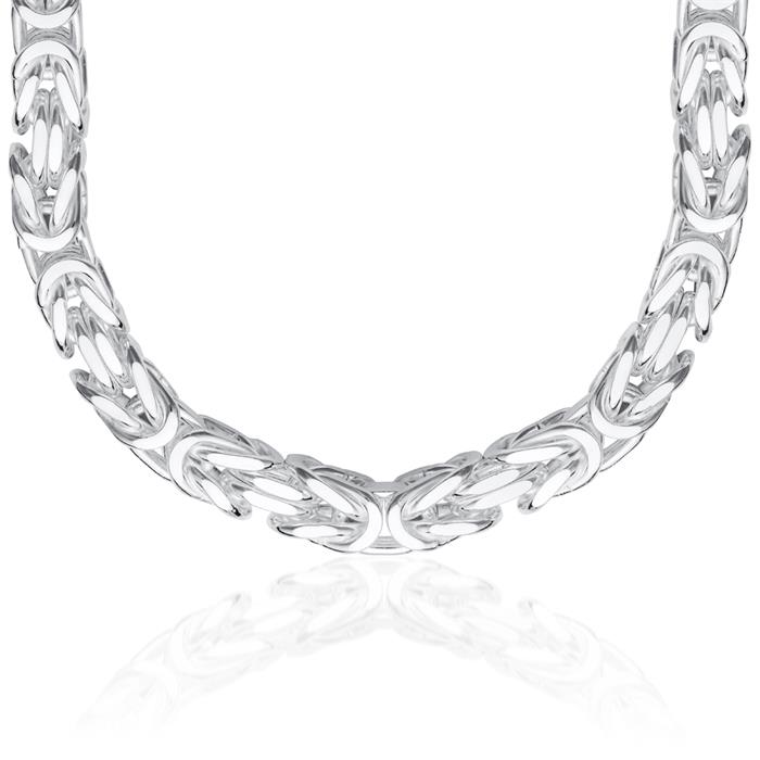 Men's sterling silver king necklace, 10 mm