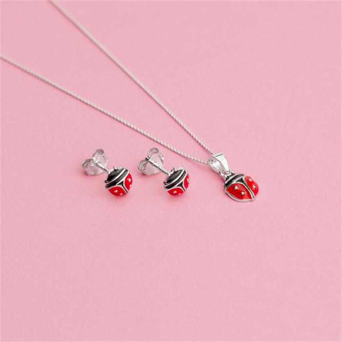 Lieveheersbeestje ketting voor meisjes in sterling zilver