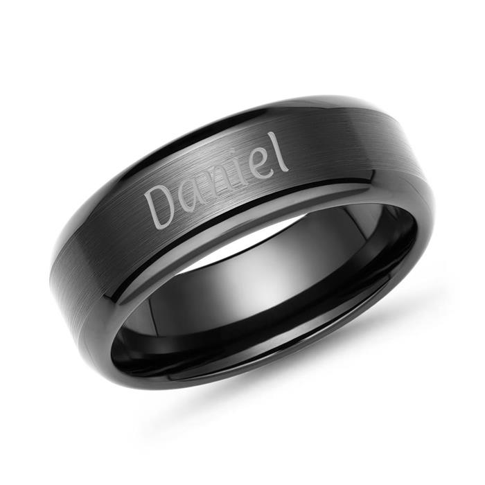 Black ceramic ring laser engraving scratch-resistant