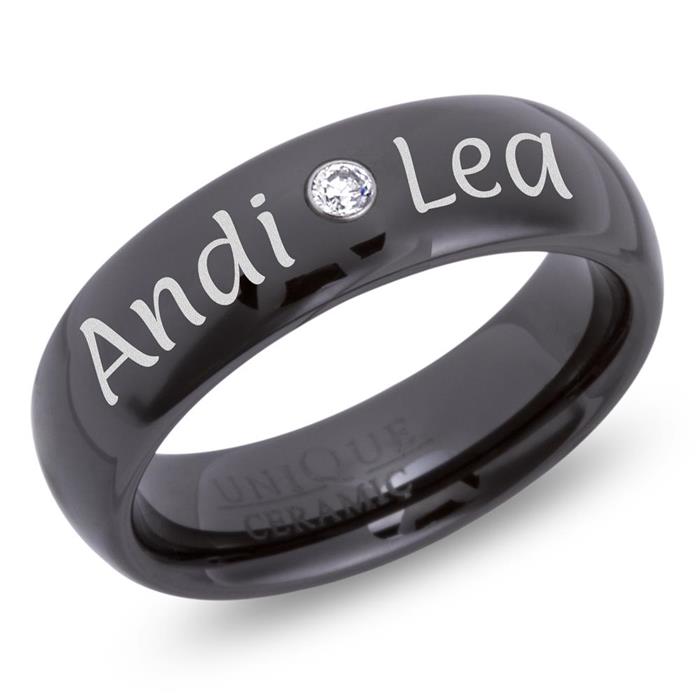 Scratch-resistant ceramic ring laser engraving