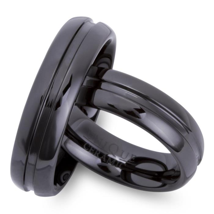 Exclusive black ceramic wedding rings scratch resistant